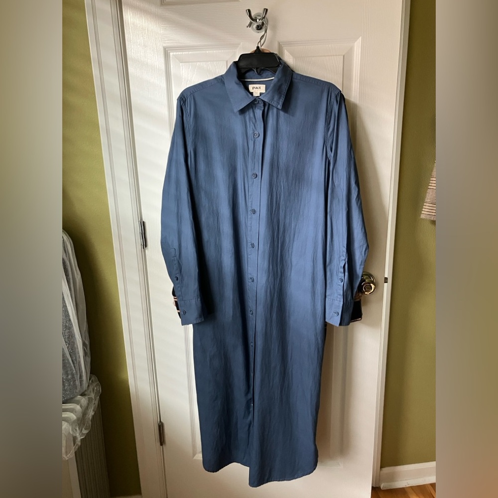 Pact sunset gauze shirt dress